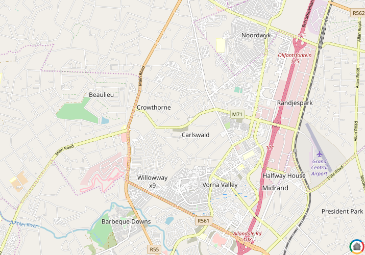 Map location of Midrand